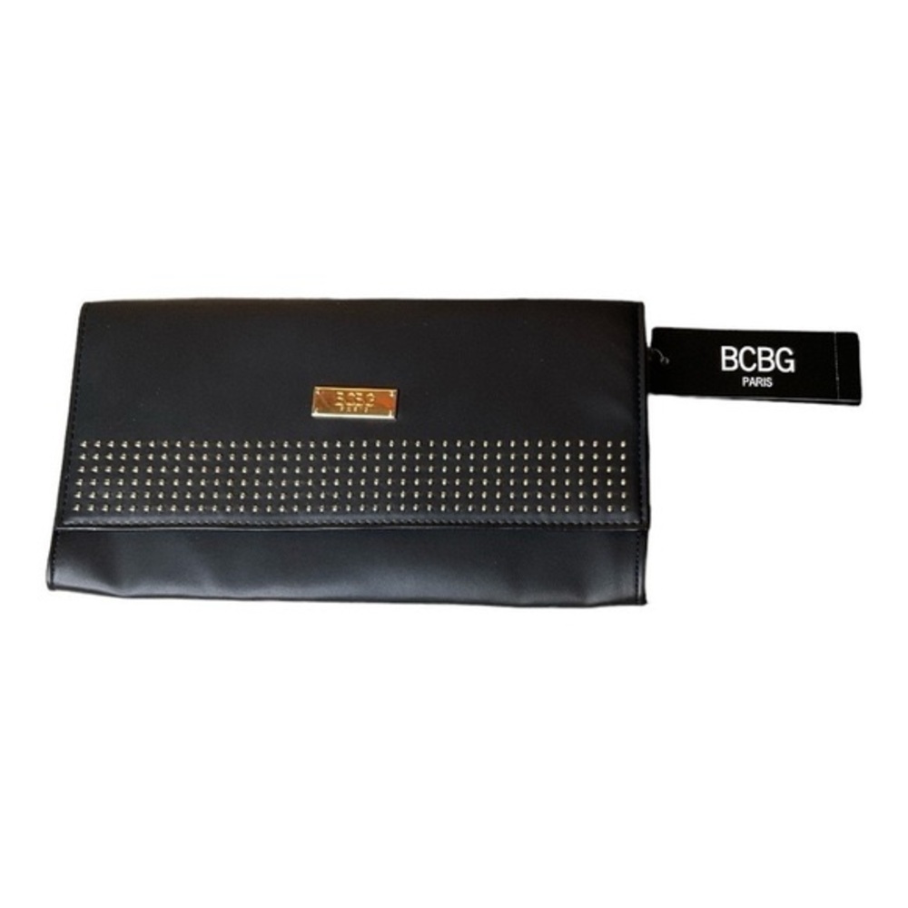 BCBG Blue and Gold Clutch with Textured Design